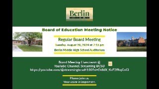 Berlin CSD Board of Education Meeting 82024 [upl. by Hulbig]