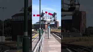 Upperquadrant semaphore signal returning to the on position [upl. by Sungam]