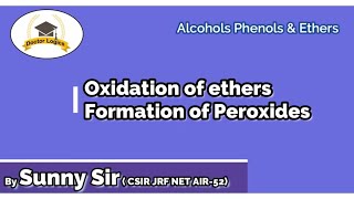 Formation of peroxide from ethers ether peroxide Alcohols Phenols Ethers NCERT CBSE Class 12 [upl. by Imhsar]