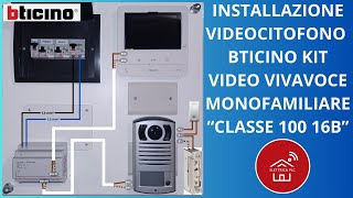 27 INSTALLAZIONE VIDEOCITOFONO BTICINO KIT VIDEO VIVAVOCE MONOFAMIARE LINEA 2000 CLASSE 100V12B [upl. by Gabrielson]