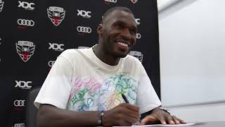 Christian Benteke First interview as DC Uniteds Designated Player [upl. by Eseer174]