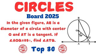 In figure AB is a diameter of a circle with centre O and AT is a tangent If ∠AOQ58∘ find ∠ATQ [upl. by Goodrow645]