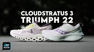 รีวิว รองเท้าวิ่ง Saucony Triumph 22 amp On Cloudstratus 3 คู่หู นุ่มฟู  Ari Running Review EP193 [upl. by Ariem]