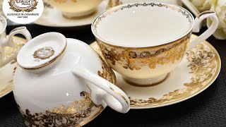 Real gold porcelain customized chinaware set decal craft wholesale  Karosa [upl. by Nwahsem]