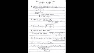 Some Important Formulas Of Electric Field  Class 11  Physics  PhanendraSpectrum shorts [upl. by Neelram712]