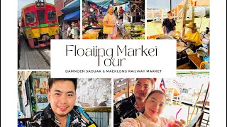 Bangkok Thailand Damnoen Saduak Floating Market amp Maeklong Railway Market Tour  Jonas and Riza [upl. by Yhtur]