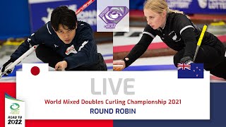 Japan v New Zealand  Round robin  World Mixed Doubles Curling Championship 2021 [upl. by Fax641]