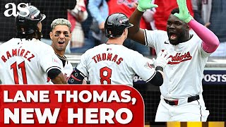 GUARDIANS celebrate awesome LANE THOMAS after grand slam heroics [upl. by Barrett]