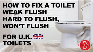 How to Fix a Toilet with a Weak Flush Hard to Flush or Wont Flush  For UK Toilets [upl. by Attiuqehs895]