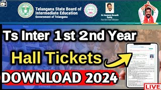 ts inter hall ticket 2024 download linkts inter 1st 2nd year hall ticket download telugu [upl. by Oremor607]