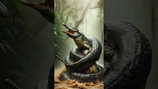 Struggle for SurvivalCrocodile vs Anaconda in the Wildwildlifebattle wildwars animal [upl. by Meletius]