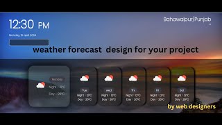 weather forecast with html and css  weather report project for your website [upl. by Rahal]