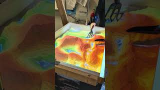 Augmented reality sandbox scienceisfun augmentedreality geology geography playfulness sandbox [upl. by Airtemad]