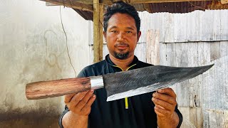 Knife Making  Forging A Sharp Hunting Knife From The Rusty Steel [upl. by Melamie]