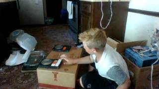 KId Makes DJ Mixer Board out of Cardboard And it Works [upl. by Akimihs]