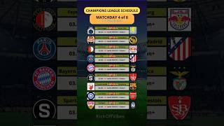 champions league schedule tonight  INTER MILAN VS ARSENAL  PSG VS ATLETICO MADRID  Matchday 4 [upl. by Eanat]