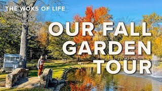 Fall Garden Tour  Vegetable harvesting planting spring bulbs pond maintenance [upl. by Biddy24]