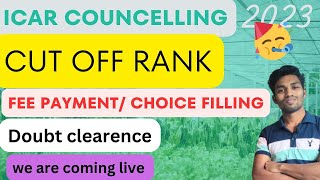 ICAR RANK CARD  CUT OFF  DOUBT CLEARENCEpart 1 ICAR COUNCELLING PROCESS LIVE IN MALAYALAM [upl. by Cortney]