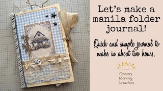 Lets Make a journal from a manila folder Quick and simple tutorial [upl. by Naltiak]