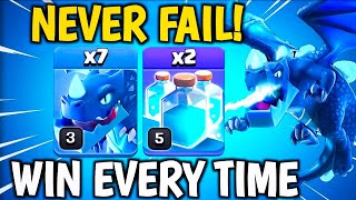 Never Fail  Th12 Electro Dragon Attack Strategy  New TH12 Clone Spell Electro Dragon Strategy Coc [upl. by Nnaira563]