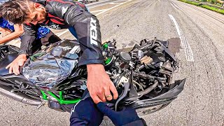 REVELEI O VIDEO DO ACIDENTE DA KAWASAKI H2 [upl. by Yelyah678]