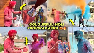 Holi Firecrackers 2022 😱🔥  Balloons Fight 🔥  Holi wale patake 😂  Holi Stash 2022 [upl. by Akemyt]