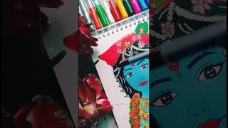 Krisna ji painting ✨♥️🙏trending art drawing viralvideo artist aries short [upl. by Yreva513]