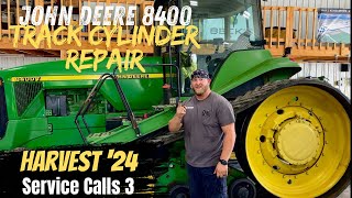 John Deere 8400T track tension cylinder repair [upl. by Khudari]