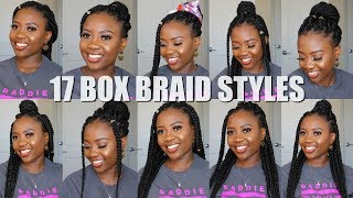 17 Ways To Style JUMBO BOX BRAIDS  Easy and Quick [upl. by Rumpf]