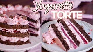 Leckerste YoguretteTorte mit ErdbeerFruchteinlage 😍 [upl. by Pussej]