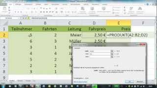 Excel  PRODUKT  markierte Werte multiplizieren [upl. by Howland]