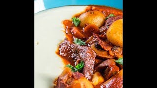 Red Wine Beef Stew with Bacon and Mushrooms [upl. by Sukey967]