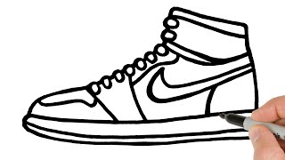 How to Draw Nike Air Jordan Sneakers Easy [upl. by Dnomyad]