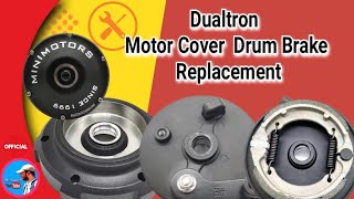 How to Dualtron Motor Cover and Drum Brake Replacement scooter 🛴 electric fix [upl. by Napra780]