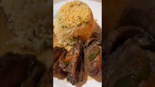 Brown Stew Chicken with coconut season Rice Jamaican style shorts jamaicanfood cooking [upl. by Dorise887]