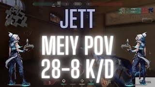 DFM Meiy POV Jett on Ascent 288 KD VALORANT Pro POV [upl. by Jenette693]