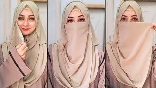 Full Coverage GeorgetteChiffon Niqab Style Ramadan2024 Special Hijab Tutorial  DrSidra9oor [upl. by Hepzi]