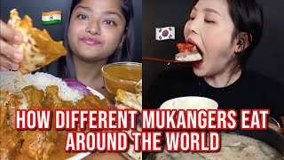 how different mukbangers eat around the WORLD [upl. by Weaks]