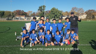 Secaucus vs AYSO United B10E 51 Highlights 110224 [upl. by Ashley]