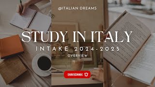 STUDY IN ITALY  202425 SESSION [upl. by Issej240]