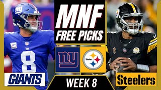 Monday Night Football Picks NFL Week 8 GIANTS vs STEELERS  MNF Parlay Picks [upl. by Kaile]