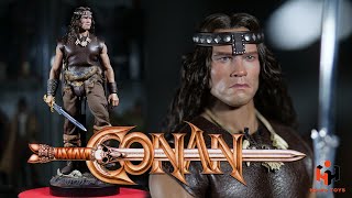 Conan figure HAOYU TOYS and HHMODEL  The Barbarian  Arnold Schwarzenegger  hot toys scale [upl. by Wahl]