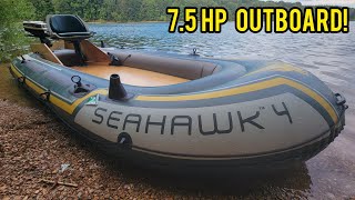 Intex Seahawk 4  Gas Outboard [upl. by Sucramaj]