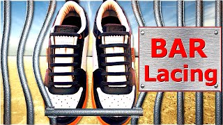 ✔ How to Cool Lace Shoes  Bar Lacing Hidden Knot ✔  by Shoelace Styles [upl. by Rise]