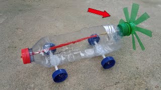 How to make propeller cars from plastic bottles  Rubber band powered car  Science project at home [upl. by Alicea334]