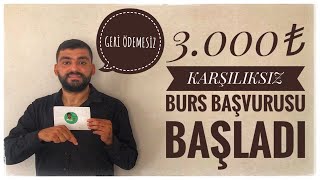 3000₺ KARŞILIKSIZ BURS  BİR ADIMVAR BURS BAŞVURUSU BAŞLADI GERİ ÖDEMESİZ BURS [upl. by Adelric]