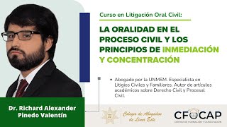 Litigación Oral Civil LA ORALIDAD LOS PRINCIPIOS DE INMEDIACIÓN Y CONCENTRACIÓN [upl. by Ardnovahs798]