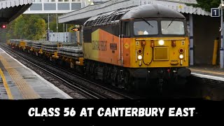 Class 56 049 passes through Canterbury East from Hoo Junction Up Yard to Faversham [upl. by Iaw382]