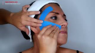 Kinesiotaping Facial aplicación para el quinto par craneal trigémino [upl. by Mccall759]