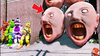 CAN THE ANIMATRONICS DEFEAT THE GIANT GRANNY HEAD ARMY GTA 5 Mods FNAF RedHatter [upl. by Liuqa988]